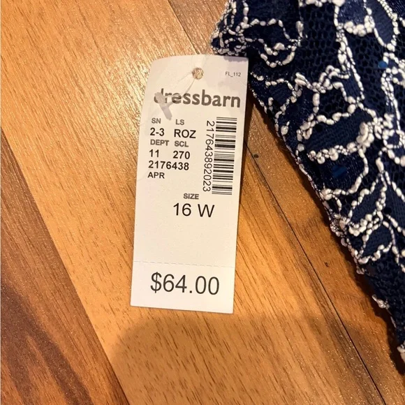 Dress Barn Elegant Navy and Cream Midi Dress - Picture 2 of 7